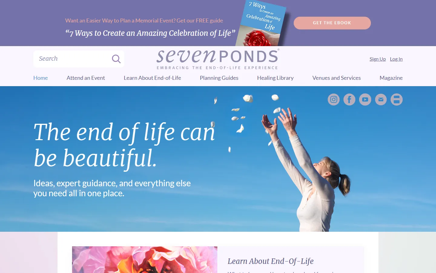 Homepage of SevenPonds